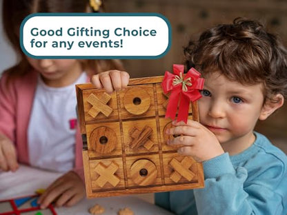 BSIRI Extra Large Tic Tac Toe Board Games - Ideal for Games, Family Games and Game Night for Adults, Farmhouse Decor for Coffee Table Decor, Unique Gifts for All Occasions (8.6 Inch) - style: Extra Large Tic Tac Toe