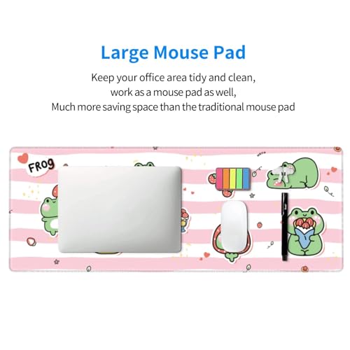 Cute Frog Mouse Pad XL Large Mousepad Non Slip Rubber Base Desk Mat for Laptop Computer Gaming 31.5" X 12" - color: Cute Frog