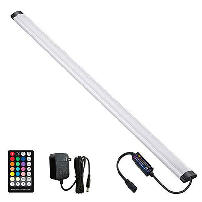 Dimmable Under Cabinet Lighting, RGB LED Light Bar, RF Remote Control Lamp, Multicolor Under Counter Lights for Desk, Room, Cupboard, Hallway, Shelf, Closet (24 Inch) - size: 24 Inch