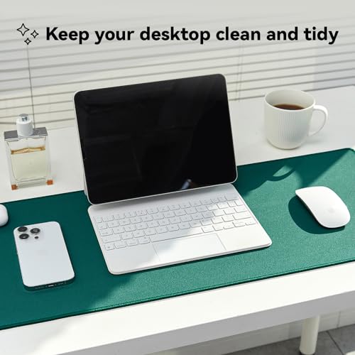 Reniteco Waterproof Large Office & Gaming Mouse Pad, 31.5" x 11.8" x 0.12" | Anti-Fray Stitched Edges, Premium Textured Surface, Non-Slip Rubber Base, Water and Stain Resistant Protection - color: Matte Green, size: 31.5''x 11.8''x0.12"
