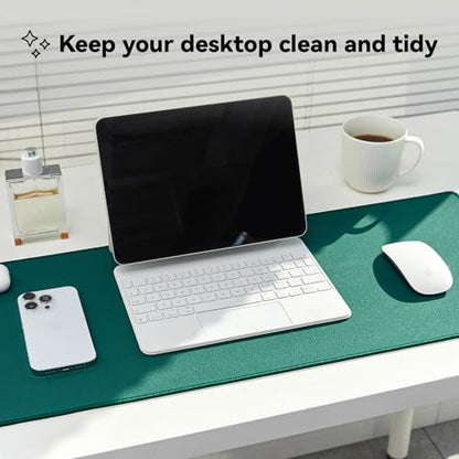 Reniteco Waterproof Large Office & Gaming Mouse Pad, 31.5" x 11.8" x 0.12" | Anti-Fray Stitched Edges, Premium Textured Surface, Non-Slip Rubber Base, Water and Stain Resistant Protection - color: Matte Green, size: 31.5''x 11.8''x0.12"