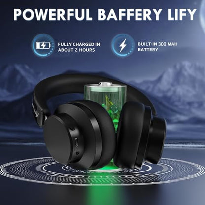 ATTACK SHARK G500 Wireless Over-Ear Noise Canceling Gaming Headphones-Black | Dual Mode-Bluetooth 5.3/3.5mm Audio Wired Cable,20H Playtime,Hifi Stereo Sound,Deep Bass,Built-in Mic for PC Mac Smartphone