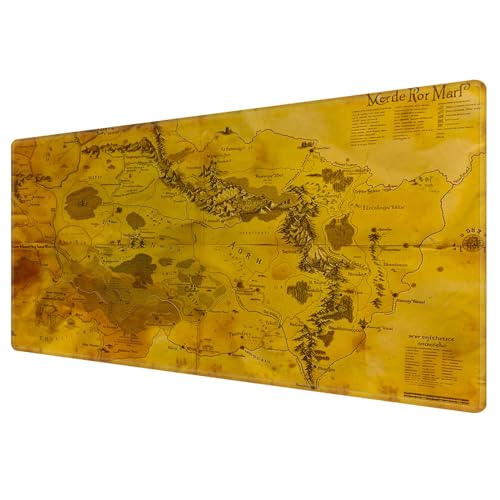 Large Gaming Playmat Compatible with MTG, Seamless Card Game Mat with Stitched Edges, 27.6 x 15.7 in Natural Rubber Desk Pad with Transparent Drawstring Bag, Kraft Paper Map - color: Kraft Paper Map, size: 28"X16" Regular
