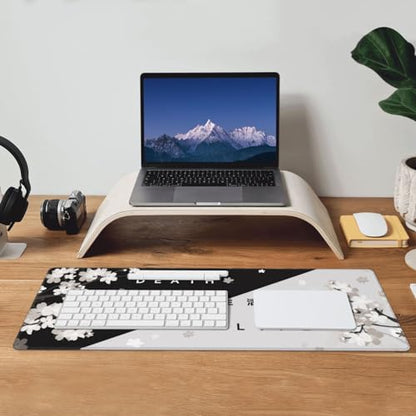 Extended Gaming Mouse Pad, Large Gaming Mouse Waterproof with Stitched Edges, Non-Slip Desktop Pad for Home and Office, Level Up Your 31.5x11.8 Inch… (Black and White Life) - color: Black and White Life