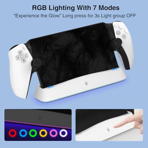 Charging Base for Game Console Dock Stand with Adjustable Light Fast Holder ABS Game Stand