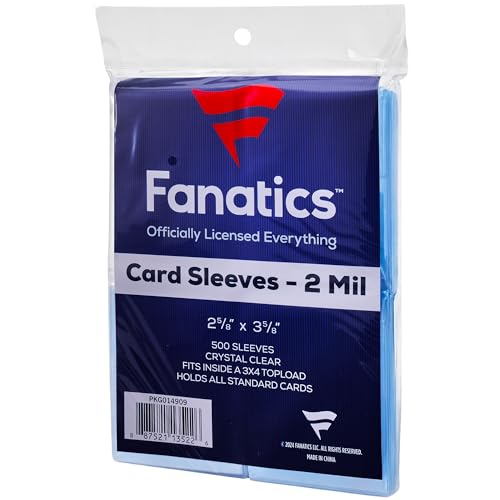 Fanatics Collectibles Penny Sleeves, 500 Count - Standard 2.5" x 3.5" Soft Card Sleeves for Trading Card Protection