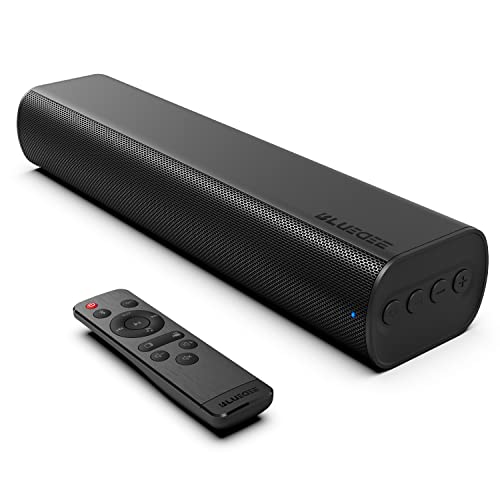 Sound Bars for TV 16-inch, Cinematic TV Sound Bar with Impactful Bass, Bluetooth Soundbar for TV with Remote Control, Wall Mountable TV Speakers Sound Bar Work with Traditional or Smart TV