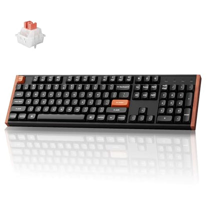 Keychron K10 HE Hall Effect Keyboard, Ultra-Fast Lime Silent Red Magnetic Switch, Full-Size Tri-Mode Wireless Keyboard with Rapid Trigger, Adjustable Actuation, RGB, Aluminum + Wood Frame - Black - color: Silent Red Switch - Black