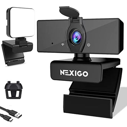 NexiGo 1080P Business Webcam Kits, N660 HD Web Camera with Microphone and Privacy Cover, Software Control, Enhanced Video Conference Lighting Kit with Webcam Style Clip, for Zoom/Skype/Teams