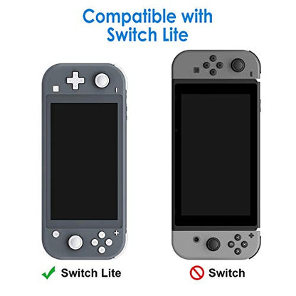 CALLCASE Carrying Case for Switch Lite with Glass Screen Protector, Portable Hard Shell Travel Case Storage Bag for Switch Lite Console and Accessories holds 10 Game Cartridges - Black