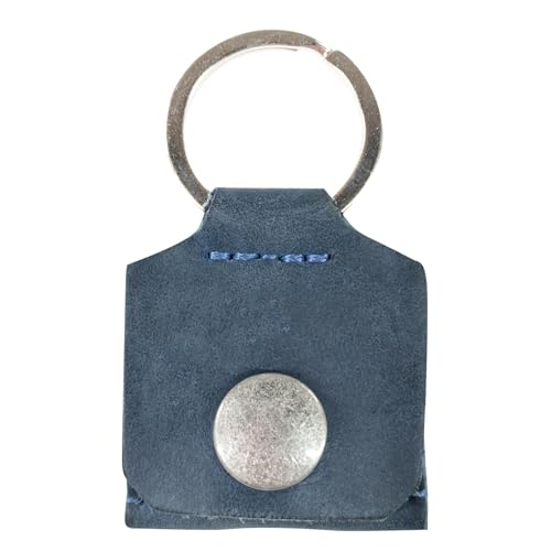 Rustic Leather Switch Cartridge Game Keychain/SD Card/Guitar Pick Holder Handmade by Hide & Drink (Slate Blue) - color: Slate Blue