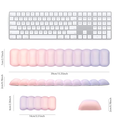 Keyboard and Mouse Wrist Rest Set, Ergonomic Memory Foam Wrist Support | for Typing Comfort, Non-Slip Base, Pain Relief Office Gaming Desk Accessory
