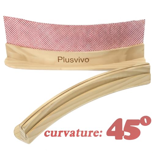 plusvivo Set of 4 Curved Playing Cards Holders for Seniors Adults - Soild Wood Cards Holders for Playing Cards 13 x 1.9 x 2.4 Inch for Bridge Canasta Strategy Foot and Hand