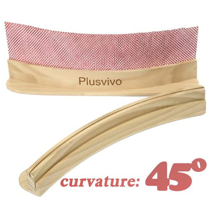 plusvivo Set of 4 Curved Playing Cards Holders for Seniors Adults - Soild Wood Cards Holders for Playing Cards 13 x 1.9 x 2.4 Inch for Bridge Canasta Strategy Foot and Hand