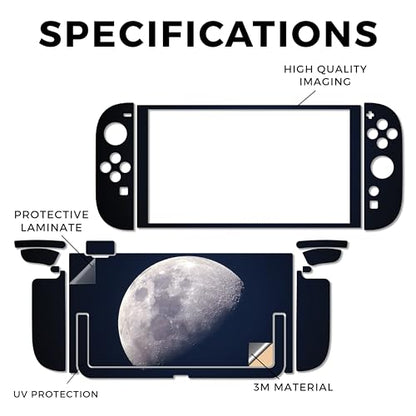 Gaming Skin Compatible with Nintendo Switch 2 Console Only - Moon - Premium 3M Vinyl Protective Wrap Decal Cover - Easy to Apply | Crafted in The USA by MightySkins - color: Moon, size: Switch 2 Console Skin Only, style: Matte Finish