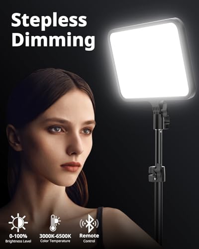 UBeesize 2 Pack LED Video Light Kit, Photography Lighting, 13" Studio Lights with 65" Tripod Stand and Phone Holders, Podcast Lighting for Video Recording,Tiktok,YouTube - size: 2-pack