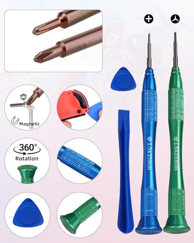 Joystick Replacement for Joycon(68 in one), Repair Tool Kit for Switch2 Joycon, Includes 2 Analog Sticks, Drift Fix Tools Y/+ Screwdriver, Tweezers, Pry Tools, 14 Thumbstick Grips, Matching Screws - color: black-68 in one