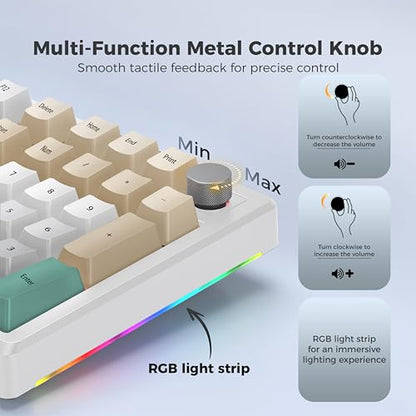 LUMI101 Wireless Mechanical Keyboard,Full-size keyboard with numeric keypad，Tri-Mode BT5.0/2.4GHz/USB-C Hot Swappable Custom Keyboard,RGB Backlit Computer Gaming Keyboards for PC/Tablet/PS/Xbox(Green) - color: Green
