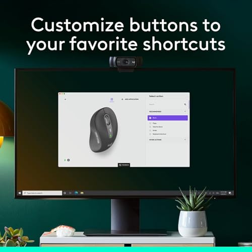 Logitech Signature Plus M750 Wireless Mouse – for Small to Medium Hands, SmartWheel, Bluetooth, Multi Device, 24-Month Battery, Silent Clicks, Customizable Side Buttons, Contoured Shape - Graphite | Wireless navigation with Bluetooth connectivity, USB rec