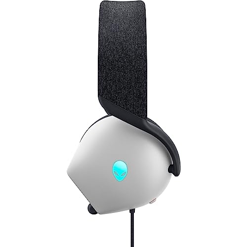 Alienware Wired Gaming Headset AW520H | 6.6 ft Cable, Hi-Res Audio, 20-40000 Hz, Memory Foam, Breathable Fabric, Lunar Light - color: Lunar Light
