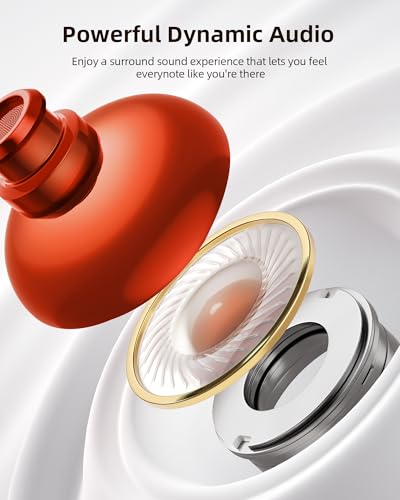 PocBuds Bluetooth Headphones Wireless Earbuds 80hrs Playtime Wireless Charging Case Digital Display Sport Ear Buds with Earhook Deep Bass IPX7 Waterproof Over-Ear Earphones for Phone Laptop Beige - color: Beige, style: Standard
