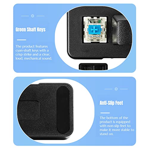 Yoidesu 3 Key Mini Keypad One Handed RGB Mechanical Gaming Keyboard DIY Programmable Macro Keyboard, Plug and Play, USB Gaming Keyboard Programming Macro Keys for Office, Game, - color: White