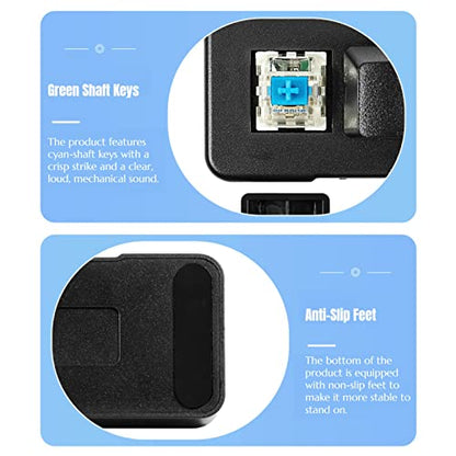 Yoidesu 3 Key Mini Keypad One Handed RGB Mechanical Gaming Keyboard DIY Programmable Macro Keyboard, Plug and Play, USB Gaming Keyboard Programming Macro Keys for Office, Game, - color: White