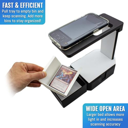 EnderToys MTG Card Scanner - Scan Station Deluxe - TCG Sleeved & Unsleeved | Trading Card Scanner Sorting Tray MTG Scanner - color: Scan Station Deluxe Set - Black
