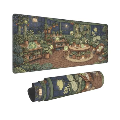 Cute Frog Gaming Mouse Pad Extended Large Mouse Mat 31.5 X 11.8 Inch Nonslip Rubber Base Long Desk Pad Stitched Edges Mousepad Mice Pad for Office Home Game - color: Cute Frog
