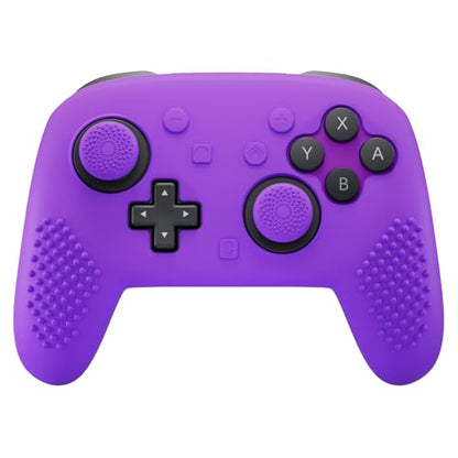 PlayVital Silicone Cover Skin for Nintendo Switch 2 Pro Controller – 3D Studded Edition Anti-Slip Grip Protector Case for Switch 2 Pro with Back Button Cap, Thumb Grips & Sticker - Purple - color: Purple
