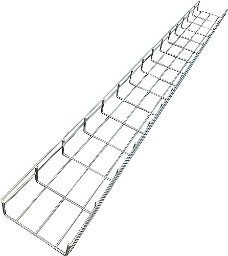Kable Kontrol Cable Tray- 5 Feet Long - 6" Width, 4” Depth – Wire Mesh Tray Cable Management Rack Cords Organizer Cable Basket, Zinc Plated Steel NEC Approved for Network, Fiber Optic, Cabling - size: Cable Tray 6" W x 4" H x 5 Ft L