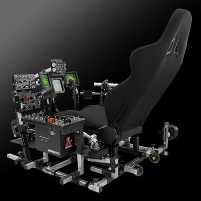 SimFab Modular Flight Simulator Cockpit For Combat Simulation. DCS Edition. Compatible With Thrustmaster Warthog, WinWing, VirPil, VKB And Alike Controls. Upgradable To General Aviation, Space Sim Or Sim Racing. (black seat) - color: black seat