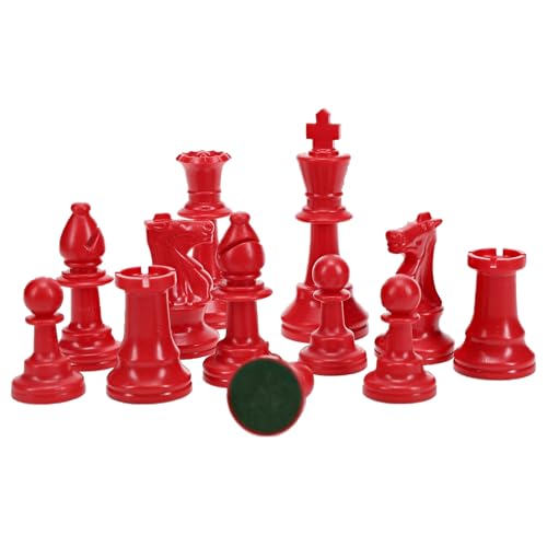 WE Games Color Bright Plastic Staunton Tournament Chess Pieces with 3.75 in. King - Half Chess Set of Chess Pieces Only, Red - color: Red