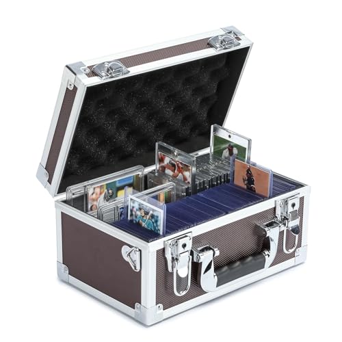 Collectable Trading Card Cases, Toploaders Storage Box, Magnetic Card Storage Hard Cabinet, Graded Card Storage Case, Sports & Trading Collector Storage Box (Coffee) - color: Coffee, size: Small