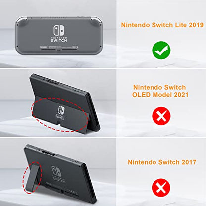 FINTIE Soft Silicone Protective Case for Nintendo Switch Lite 2019 | Ergonomic Grip, Anti-Slip, Shock-Absorption & Anti-Scratch, Lightweight Grip Case Cover, Black - color: Black