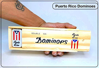 Puerto Rico Dominoes Premium Puerto Rican Flag Domino Double Six for Adults Size
