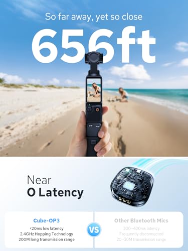 GODOX Cube-OP3 Wireless Lavalier Microphone System | 48kHz 24비트 고해상도, 소음 감소, 18W 고속 충전, DJI Osmo 포켓 1.114m 범위, USB-C TX 및 RX 카메라 폰 PC용
