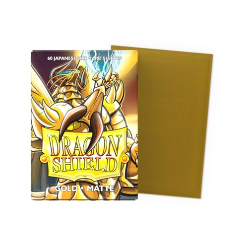 Dragon Shield | Japanese Size Card Matte Sleeves | 60 CT - Smooth & Tough Premium TCG Sleeves - Compatible with Yu-Gi-Oh, Naruto, Cardfight & Vanguard | Gold - color: Gold Matte