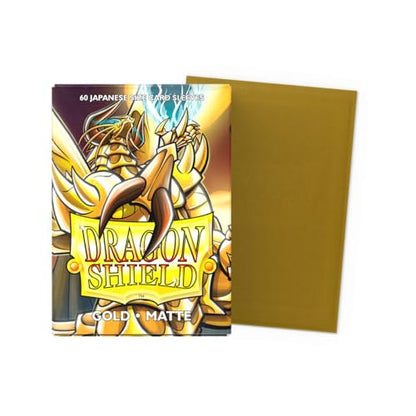 Dragon Shield | Japanese Size Card Matte Sleeves | 60 CT - Smooth & Tough Premium TCG Sleeves - Compatible with Yu-Gi-Oh, Naruto, Cardfight & Vanguard | Gold - color: Gold Matte