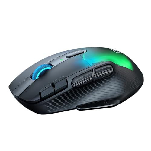 Turtle Beach Kone XP Air Wireless RGB Gaming Mouse for PC | 19K DPI Sensor, Rechargeable 100-Hr Battery, Charging Dock, 29 Programmable Inputs, Ergonomic, Bluetooth, 4D Wheel, Black - color: Black