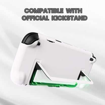 PlayVital Protective Case for Nintendo Switch 2 - Cute Dockable Hard Case Shell for Switch 2 with Thumb Grip & Sticker & Button Caps, Anti-Scratch & Shockproof Cover Skin - White - color: White