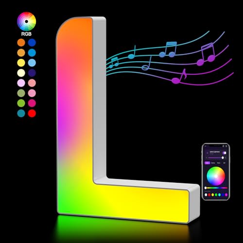 OJQ Light Up Letters LED Letter Marquee Letters Room Decor | Music Sync Color Change Christmas Birthday Gifts for Girl Home Decorations Birthday Gift for Women Gifts for Teens-L - style: Letter-L