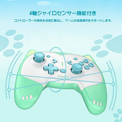 ECHTPower Switch 2 Pro Controller with Hall Effect Joysticks, One-Key Wake-Up for Switch 2, Wireless Controller for Switch 2/Switch/Lite/OLED, Turbo Button, 4 Back Buttons, RGB Lighting, 3.5mm Jack, Dual Vibration, 6-Axis Gyro (White Green) - color: White