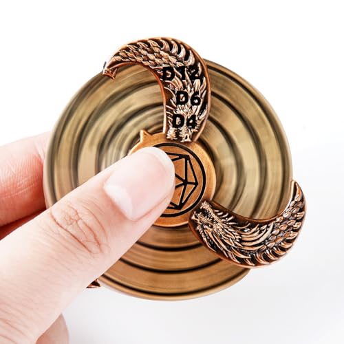 7-in-1 Spinner DND Dice Set, Rotate Metal Rotate Dungeons and Dragons DND Compass Dice, Cool RPG Role Playing Table Game Dice(Gold) - color: Gold