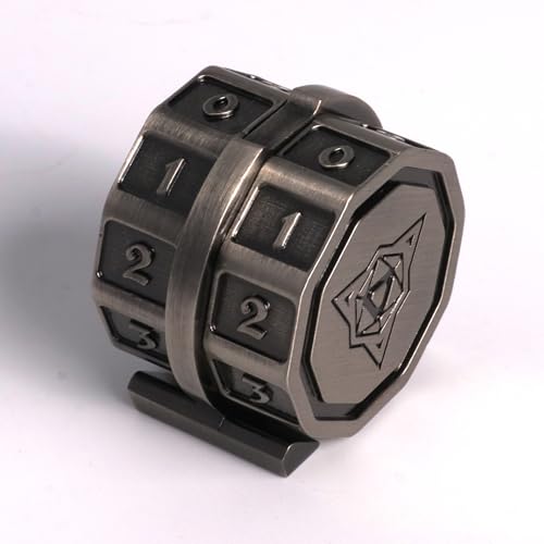 LifeLink V2 Life Counter Wheel for MTG Magic - Heavy Metal - Battleworn Silver Style by Die Hard Dice - color: Silver
