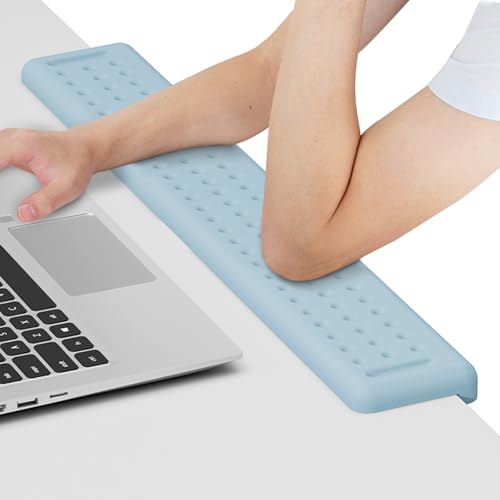 Leolee L-Shaped Desk Long Wrist Rest Elbow 60CM, Light Blue Arm Rest Desk | Memory Foam, Non-Slip Base, Ergonomic Desk Edge Cushion, Wrist Support for Computer Keyboard, Typing, Office, Home - color: New-blue-60cm-1p