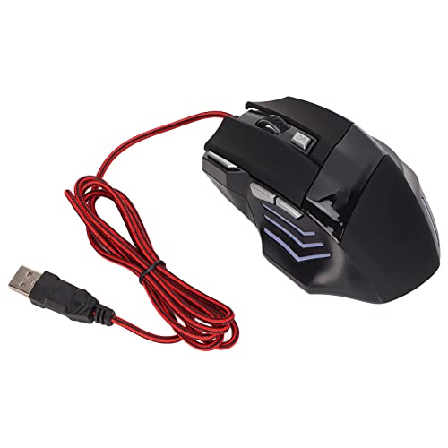 ASHATA RGB USB Wired Gaming Mouse, 3200DPI Ergonomic Streamlined Backlit Gaming, USB Cord Gaming for PC Laptop Designer, Plug and Play