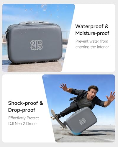 Carrying Case for DJI Neo 2 Fly More Combo, Portable PU Leather Shoulder Bag, Waterproof Storage Bag with Adjustable Strap for DJI Neo2 Drone, RC-N3/N2 Remote Controller, Battery, Charging Hub
