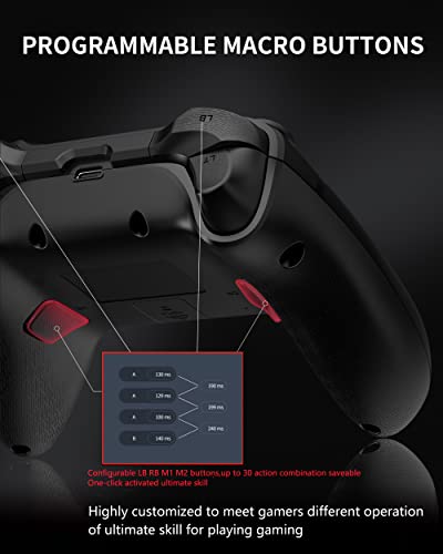BEITONG Asura 2 Pro PC Game Controller Wireless Gamepad Joystick Hall Effect Trigger For Windows 7 8 10 11,Android TV,Steam,Tesla,Simulator,with Programmable M Buttons (Black) | Hall Effect Trigger, Wireless Gamepad, Programmable M Buttons, Mechanical But