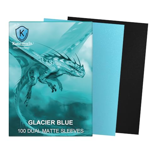 Glacier Blue Dual Matte Card Sleeves, Katomula Card Sleeves for MTG, Standard Card Sleeve for PKM, Flesh & Blood - color: Glacier Blue